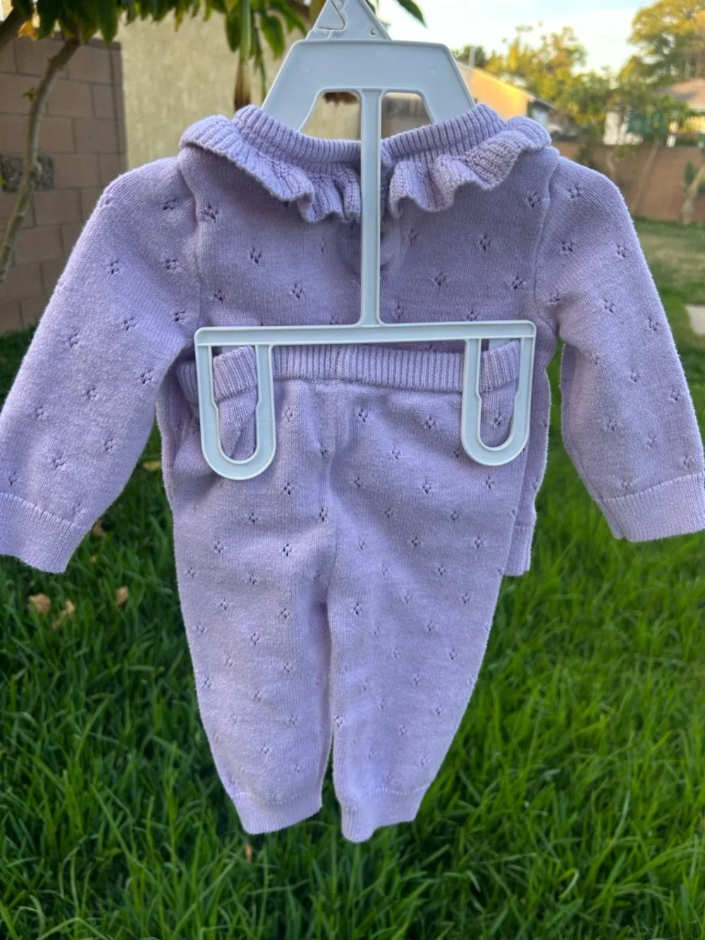 GAP Baby Lilac Ruffle Knit Sweater